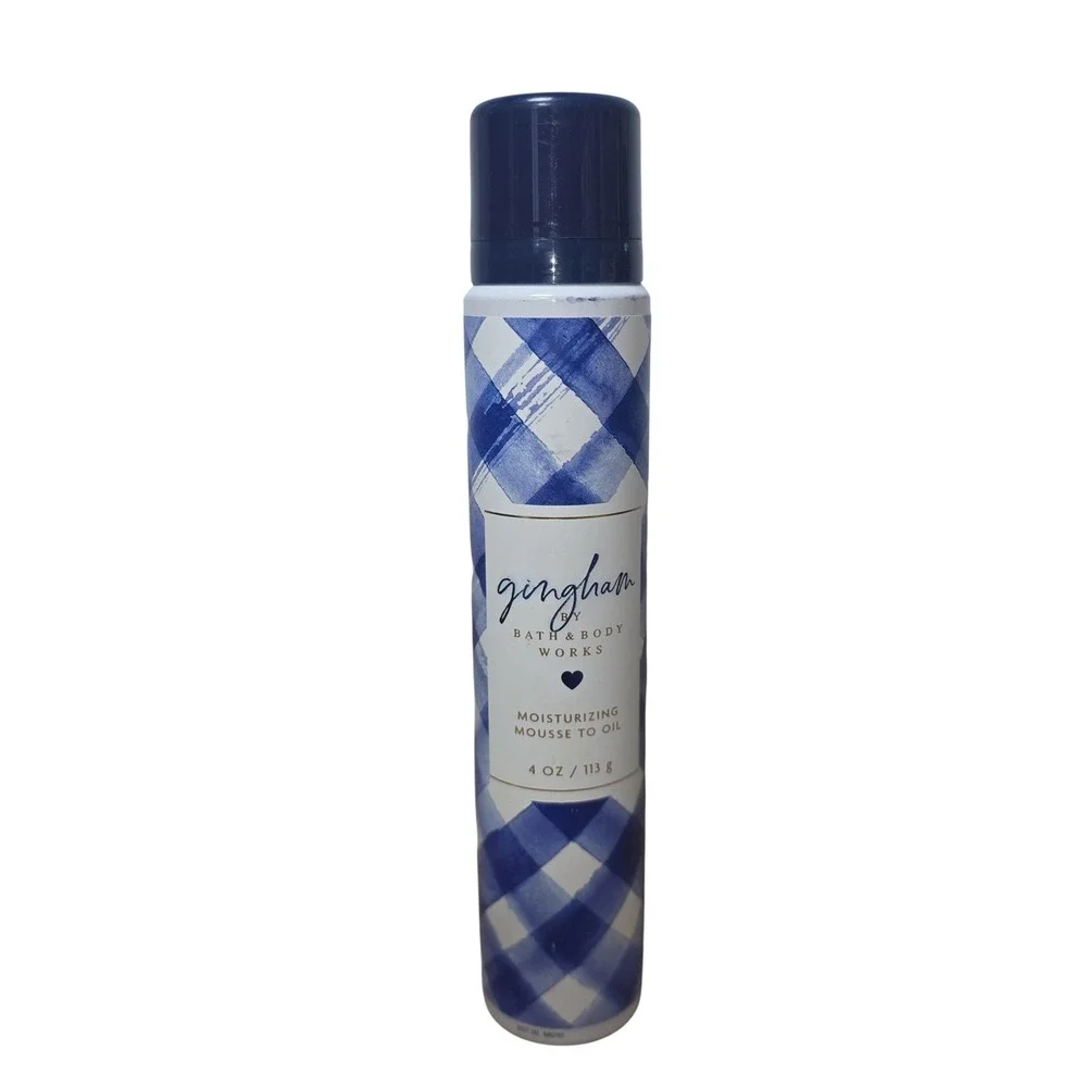 Bath & Body Works Gingham Moisturizing Mousse To Oil 4oz Body Oil Blue Women